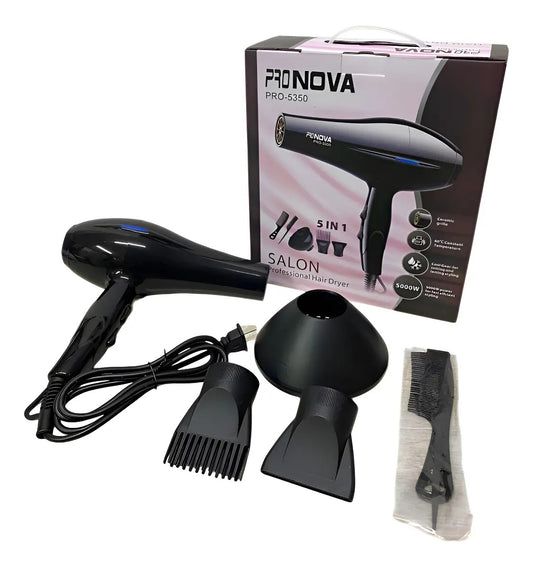 Secador De Cabello Profesional Negro Con Kit De Accesorios