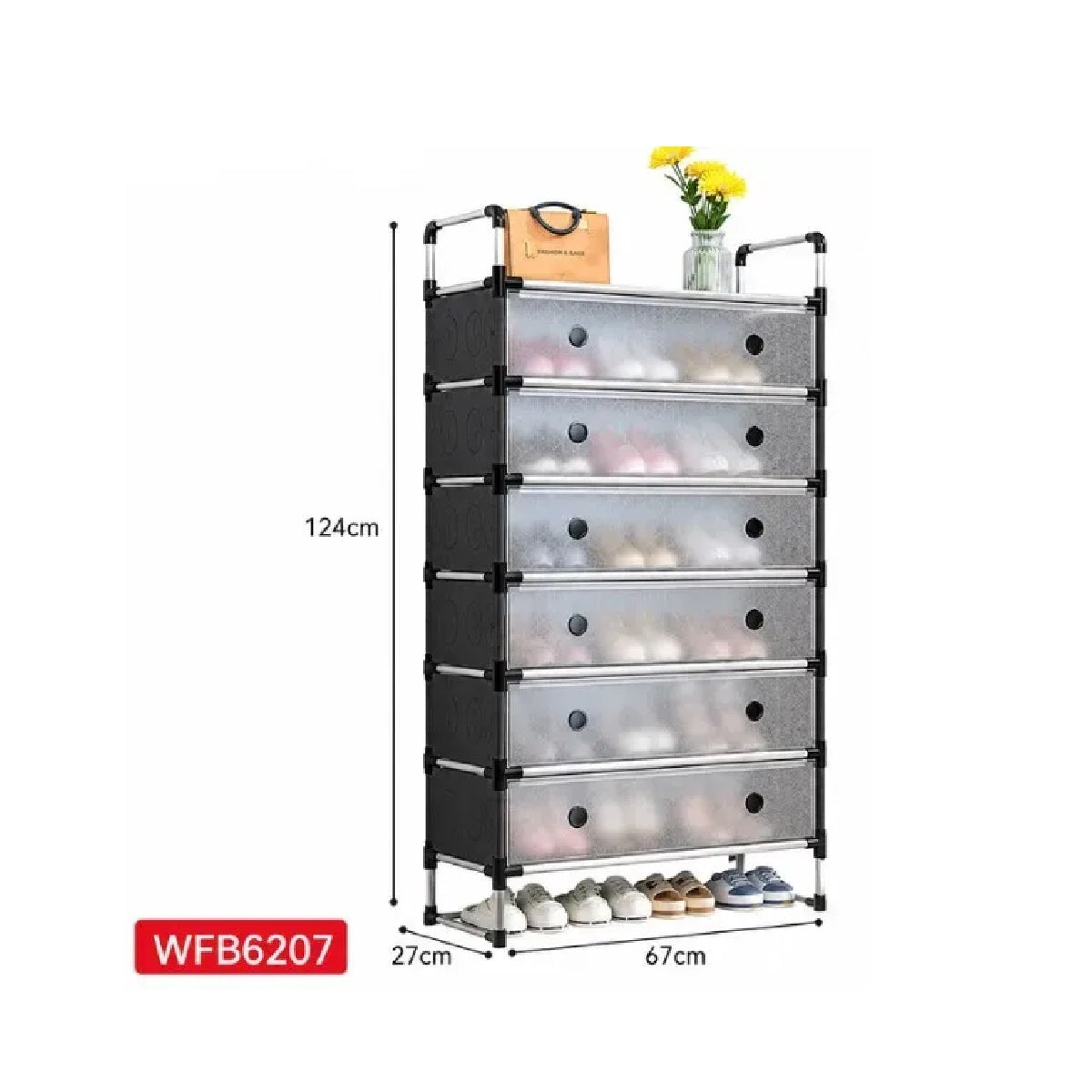 Zapatero Organizador Modular De 6 Niveles Con Puertas Transparentes