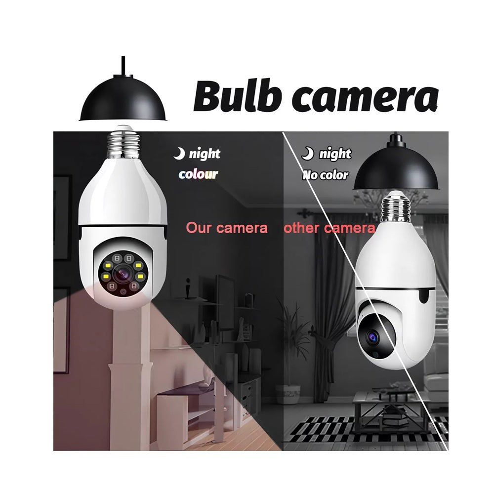 Cámara Bombillo De Seguridad 360° Giratoria Visión Nocturna