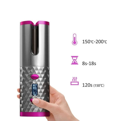 Rizador De Cabello Automatico Inalambrico Con Pantalla