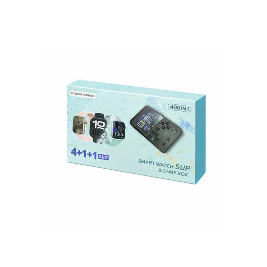 Combo Smartwatch K12 Mini Con Correas + Consola Portátil Game Box 400 En 1