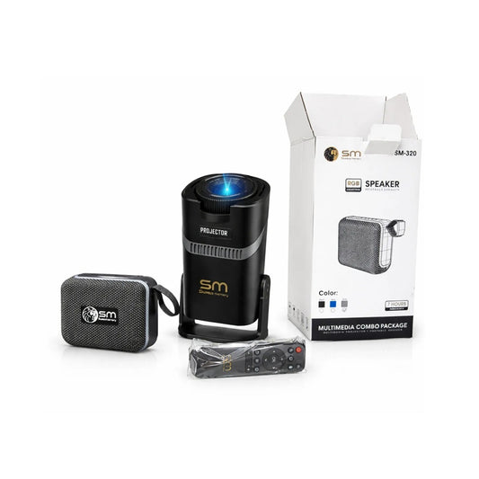 Proyector Multimedia Portátil SM-320 Con Parlante Bluetooth RGB Y Control Remoto