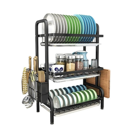 Escurridor De Platos Organizador Multifuncional De 3 Niveles