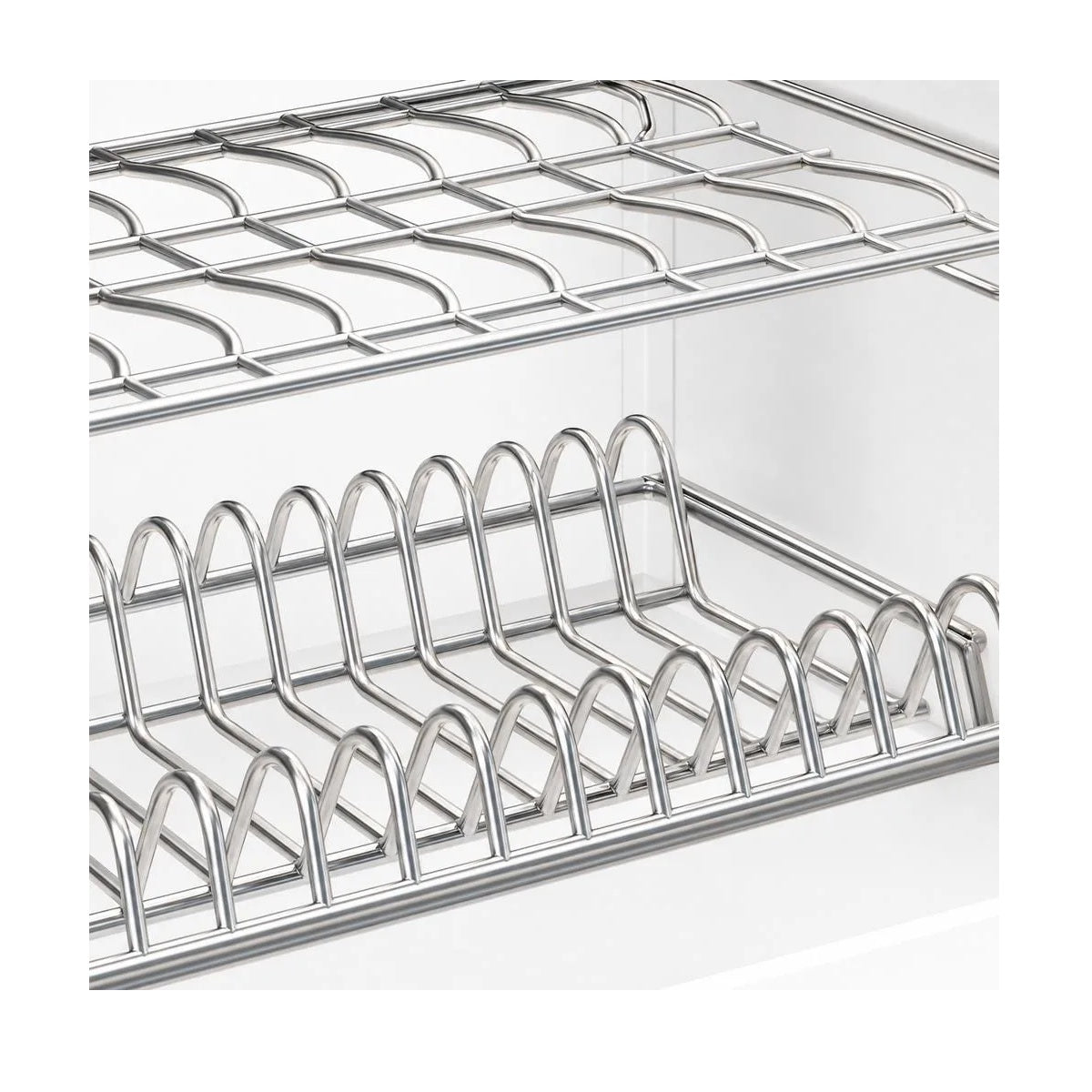 Alacena Organizadora y Escurridor De Cocina De 2 Niveles Con Puertas