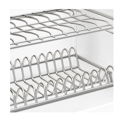 Alacena Organizadora y Escurridor De Cocina De 2 Niveles Con Puertas
