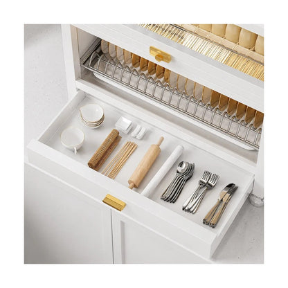 Alacena Organizadora y Escurridor De Cocina De 2 Niveles Con Puertas
