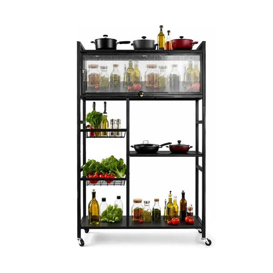 Mueble Organizador Y Alacena Auxiliar De Cocina Con Ruedas