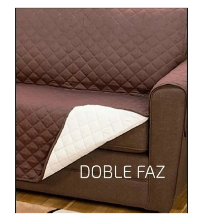 Protector De Sofa Doble Faz Cubre Sofá Para 2 Puesto x 1 Und