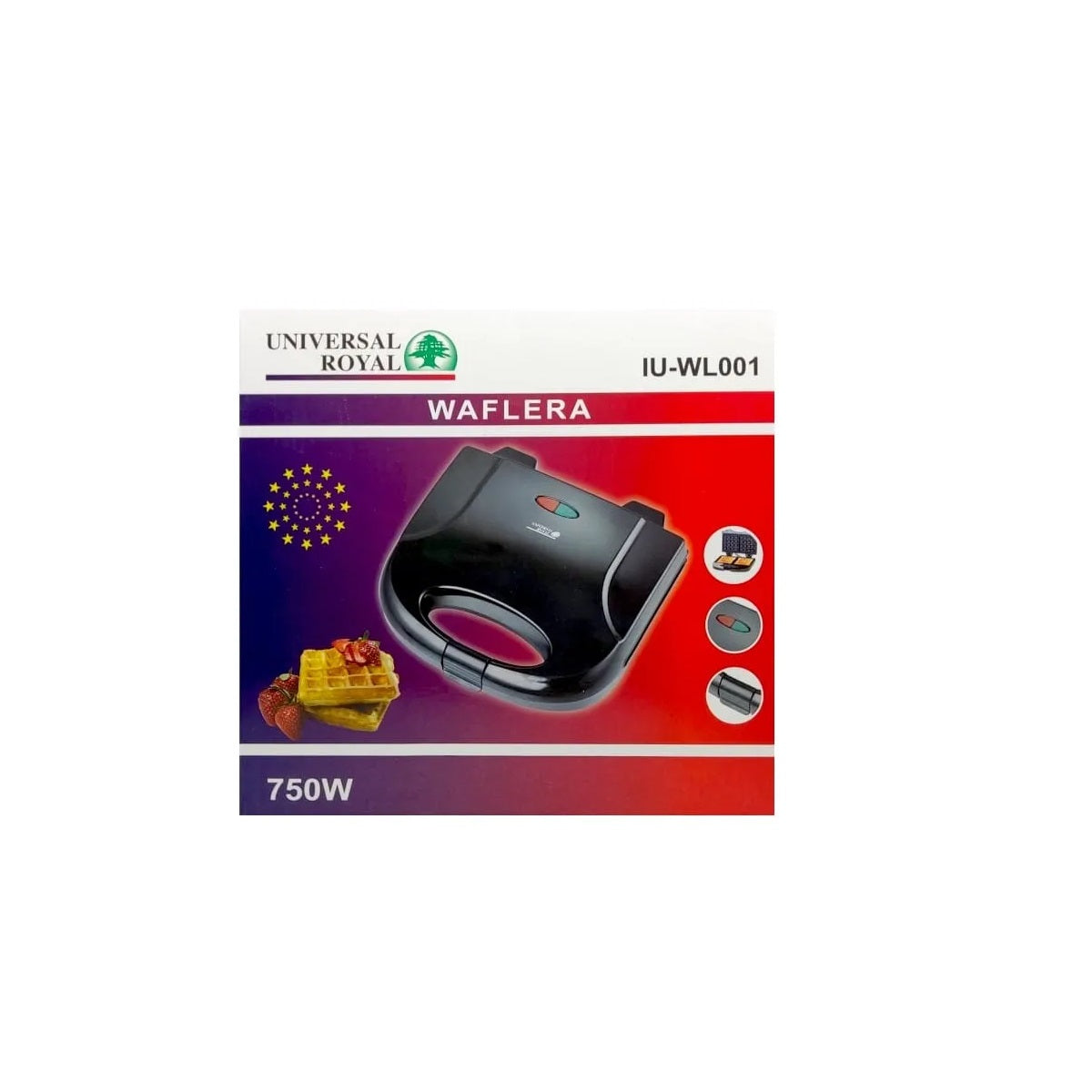 Waflera Eléctrica 2 Puestos Universal Royal 750W