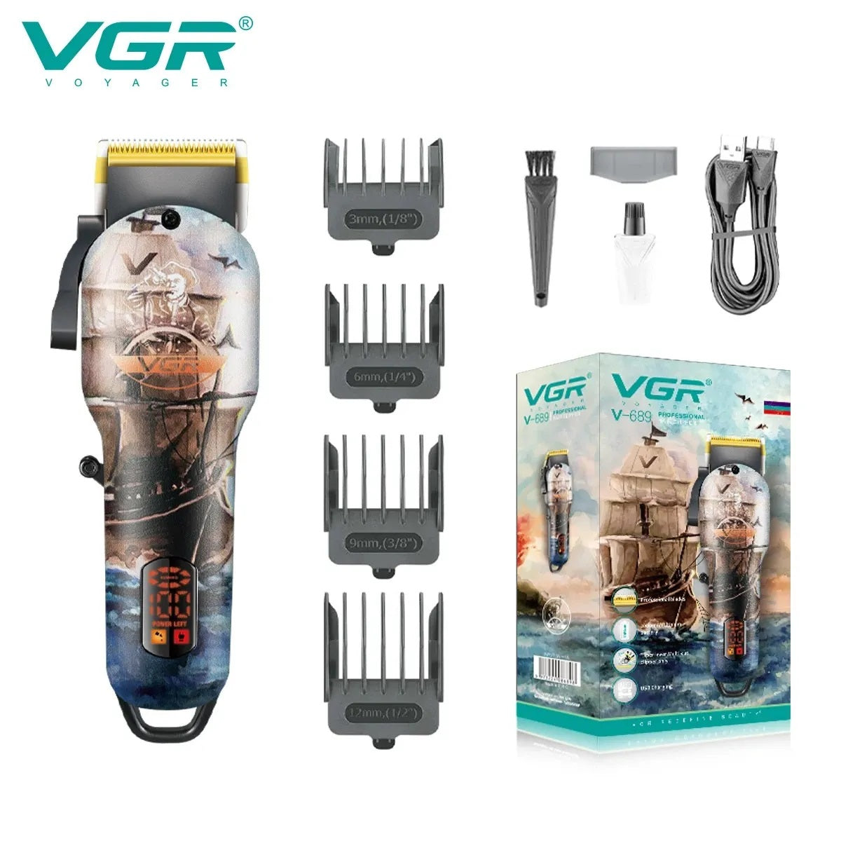 Maquina Recortadora De Cabello Inalámbrica VGR 689 Inalambrica