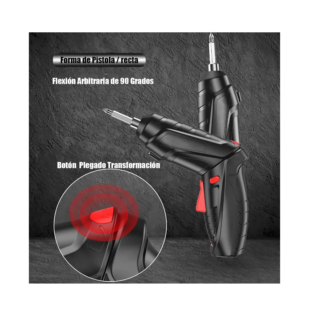 Destornillador Inalambrico Con Extensor Copas Puntas Destornillador
