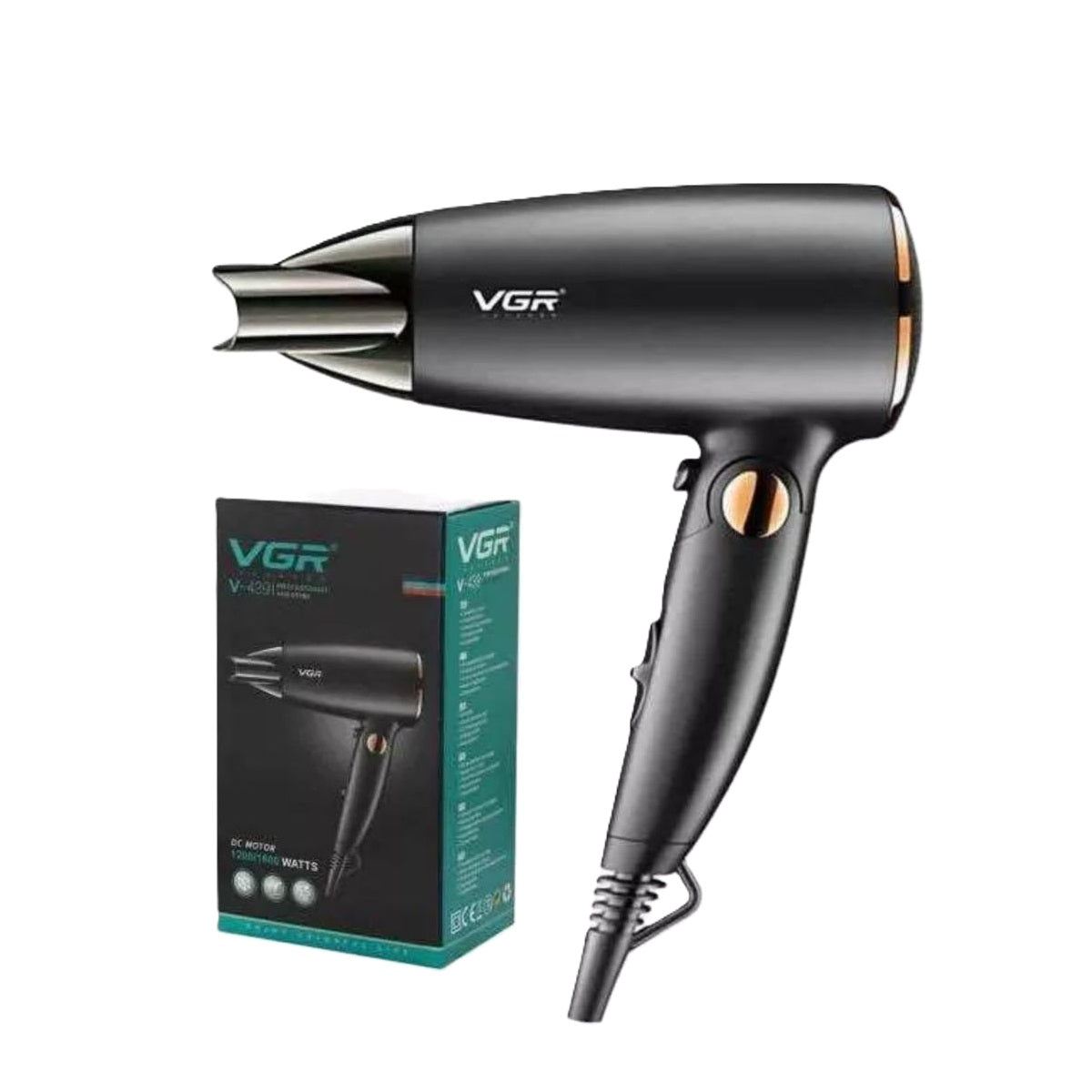 Mini Secador Viajero Para Cabello VGR V-439 Plegable