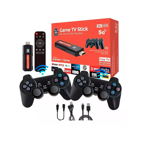 TV Box Convertidor Smart TV Con Videojuegos + 2 Controles Inalambricos