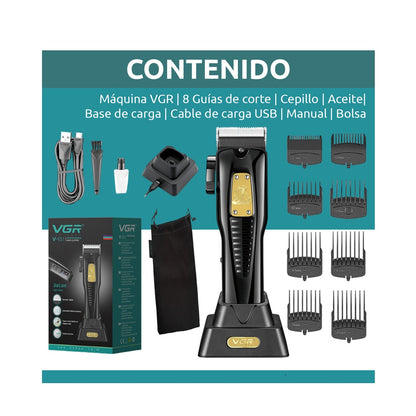 Máquina De Cabello Profesional Vgr V-651 Turbo Usb 8 Peines