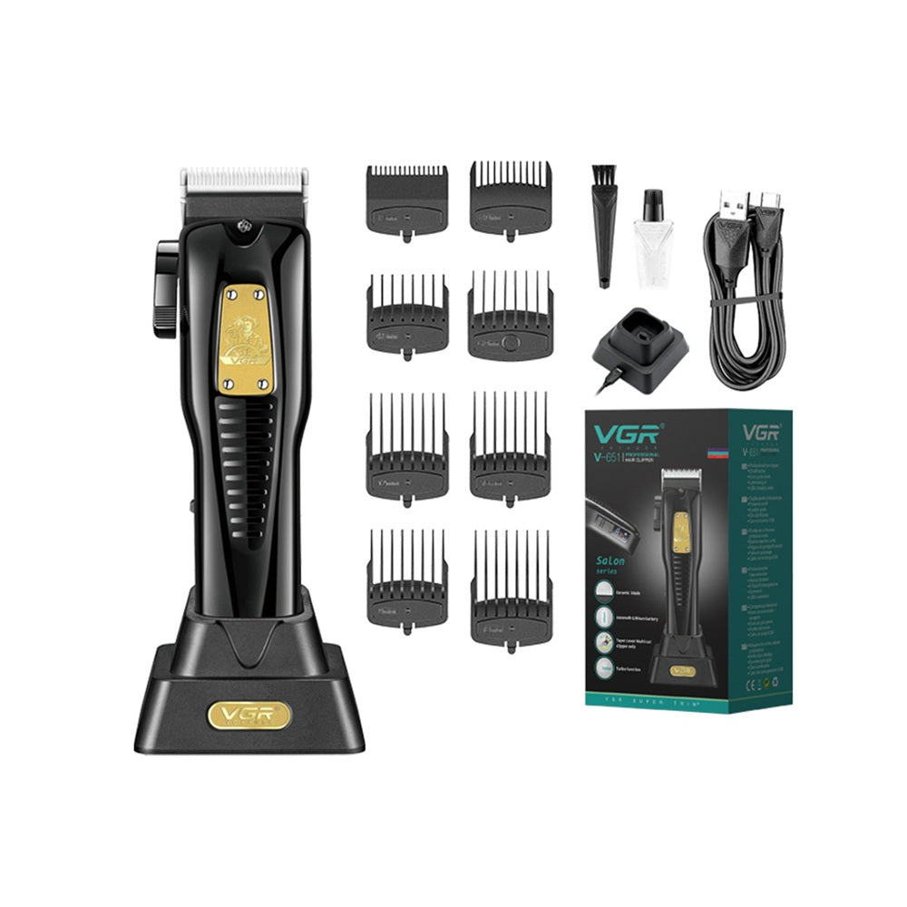 Máquina De Cabello Profesional Vgr V-651 Turbo Usb 8 Peines