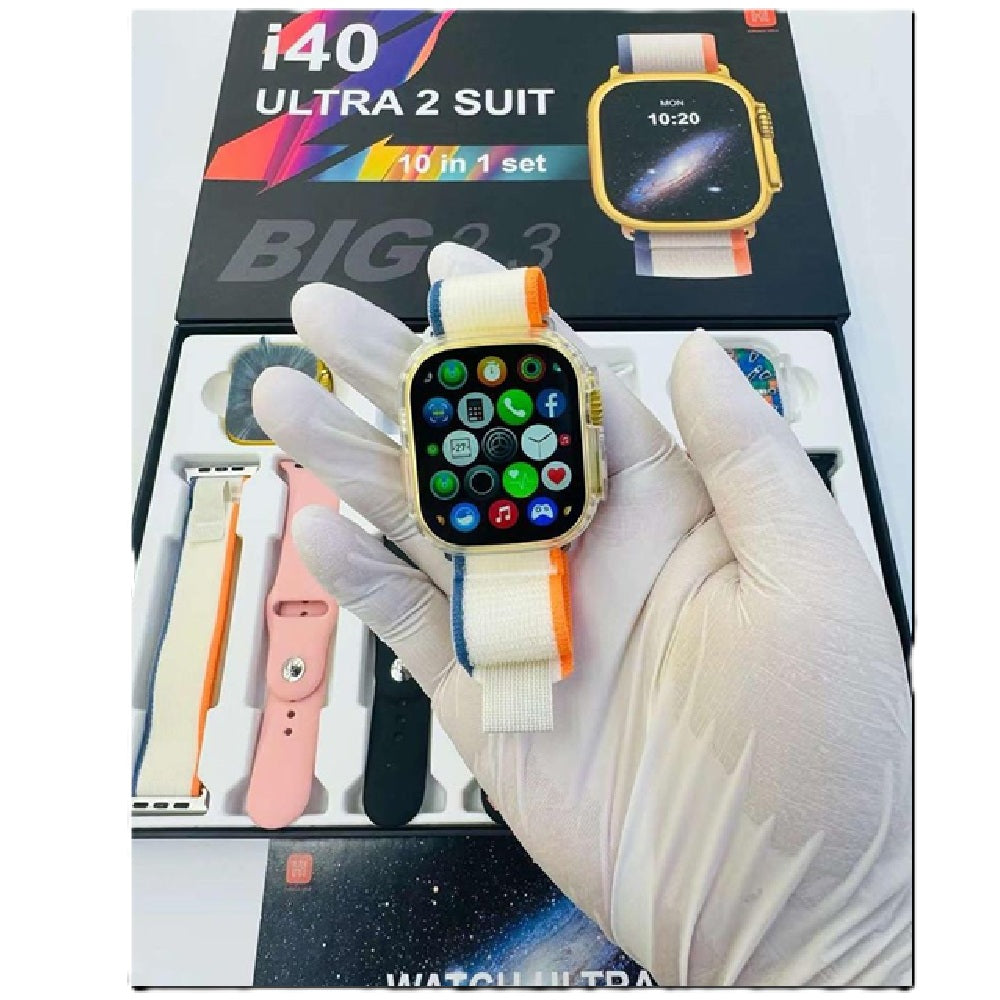 Combo Smartwatch Con Correas Intercambiables i40 Ultra 2