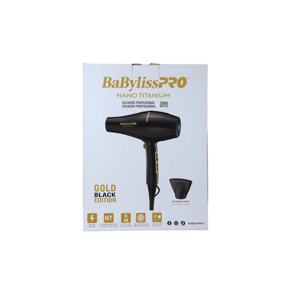 Secador Profesional Original BaBylissPro Nano Titanium Black